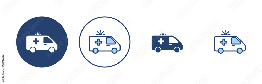 Ambulance icon vector. ambulance truck sign and symbol. ambulance car Ambulance icon vector. ambulance truck sign and symbol. ambulance car