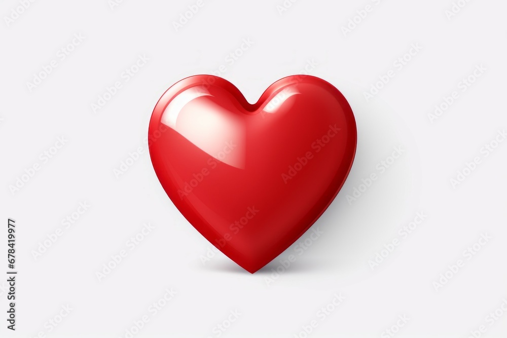 Stereotypical glossy red heart. Background with selective focus and copy space Stereotypical glossy red heart. Background with selective focus and copy space