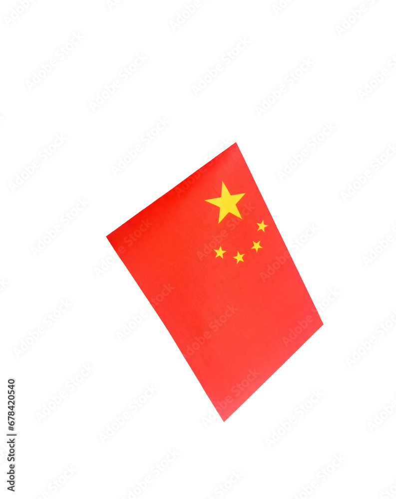 China national flag isolated on white background. China national flag isolated on white background.