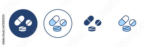 Pills icon vector. capsule icon. Drug sign and symbol