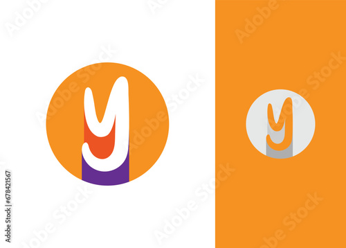 hand drawn letter y logo set