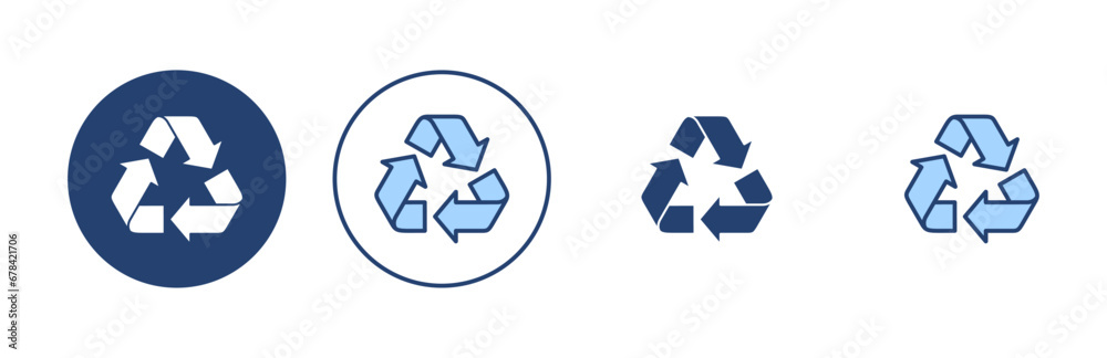 Recycle icon vector. Recycling sign and symbol. Recycle icon vector. Recycling sign and symbol.