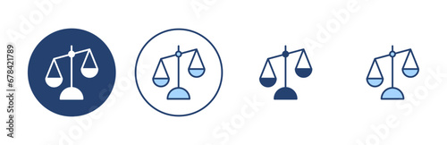 Scales icon vector. Law scale icon. Justice sign and symbol