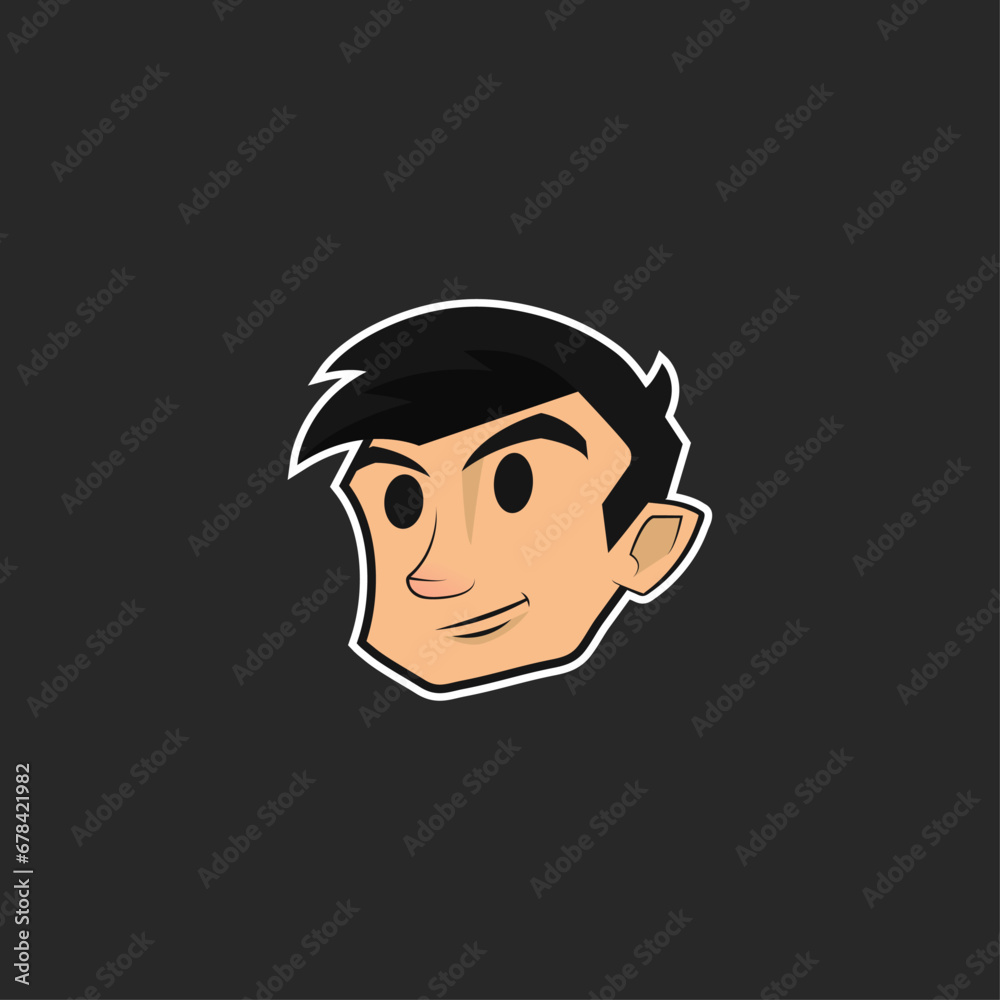 Mascot Boy Face Cartoon Logo Symbol Design Template Flat Style Vector Mascot Boy Face Cartoon Logo Symbol Design Template Flat Style Vector