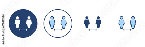 Social distance icon vector. social distancing sign and symbol. self quarantine sign