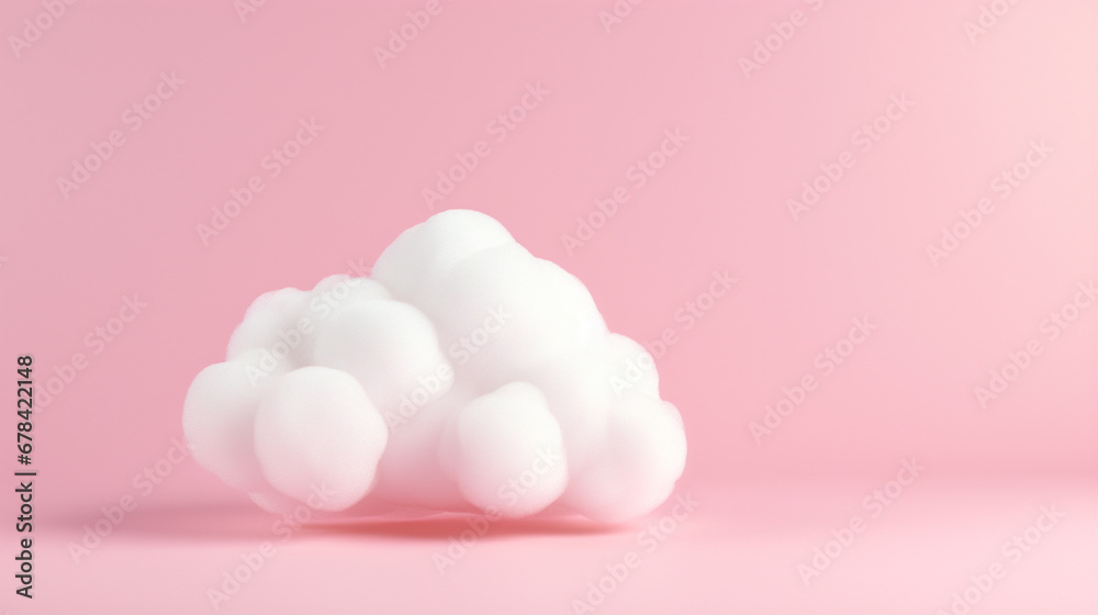 Minimalistyczne różowe tło z chmurami dla lekkości - obrazy, fototapety, plakaty 