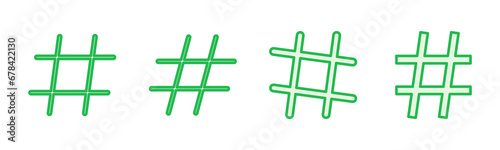Hashtag icon set. hashtag symbol
