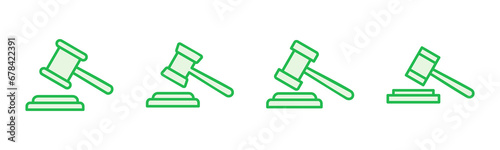 Gavel icon set. judge gavel icon vector. law icon vector. auction hammer