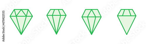 Diamond icon set. diamond gems vector icon.