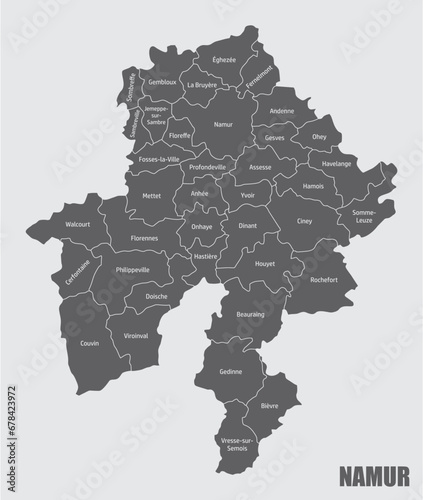 Namur Province administrative map