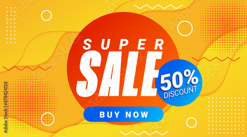 Super Sale Discount Template Banner Background Promotion