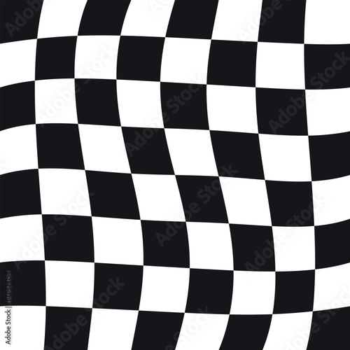Vector seamless pattern of groovy chessboard texture isolated on white background