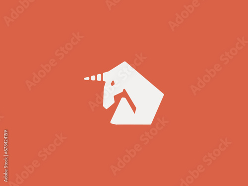 Abstract creative geometric logo unicorn for your business company