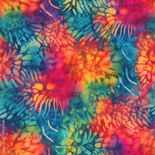 abstract colourful tie-dye seamless pattern texture