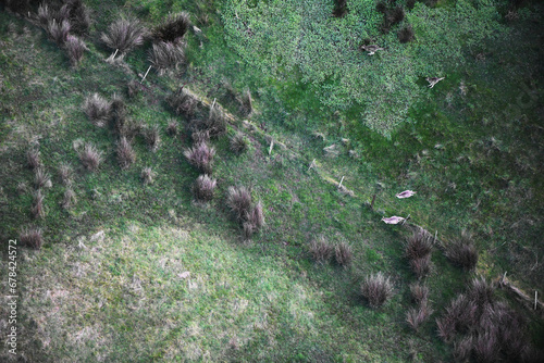 Aerial View of Kangaroos Jumping Over a Farm Fence Line
