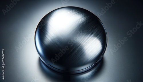 Brushed Metal Sphere on Dark Background