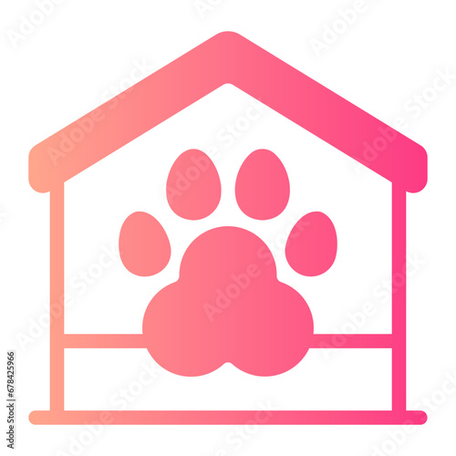 animal shelter gradient icon