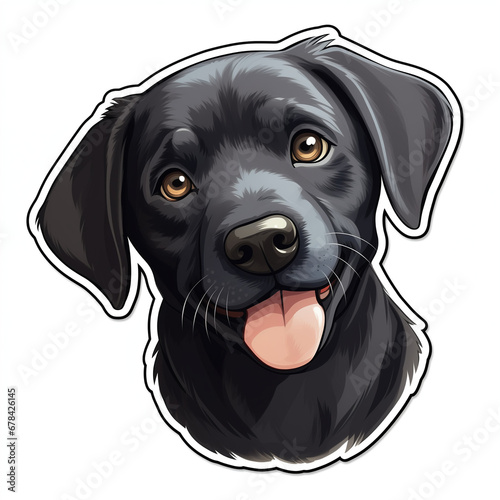 black labrador retriever dog - cute kawaii style