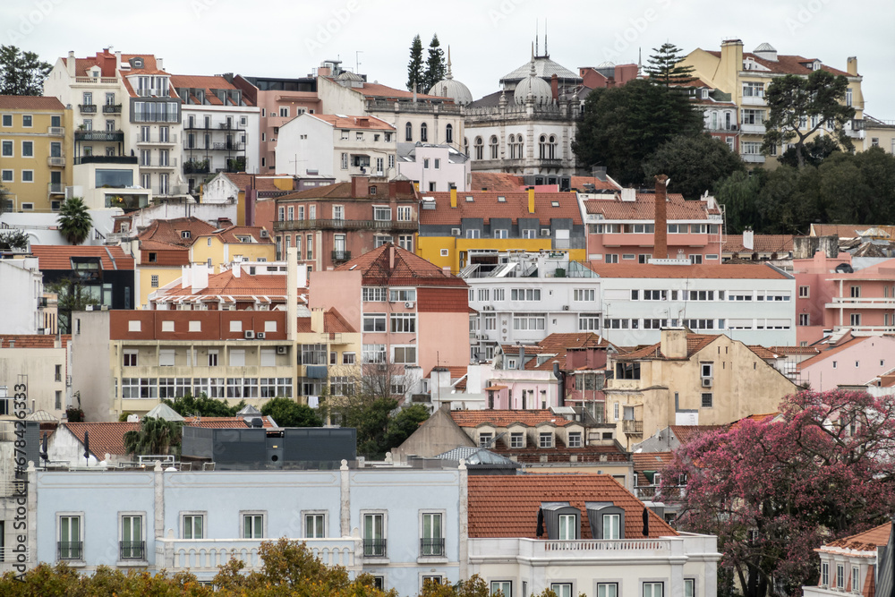 Panoramic view over Lisbon rooftops