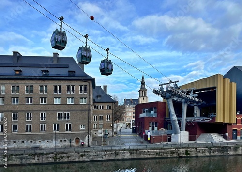 bottom station of the cable car in the city of Namur