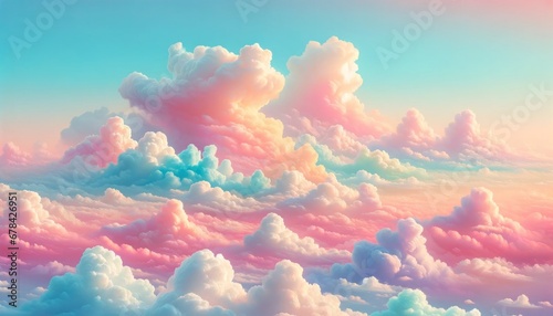 Pastel Dreamscape: Serene Cloudscape at Sunset