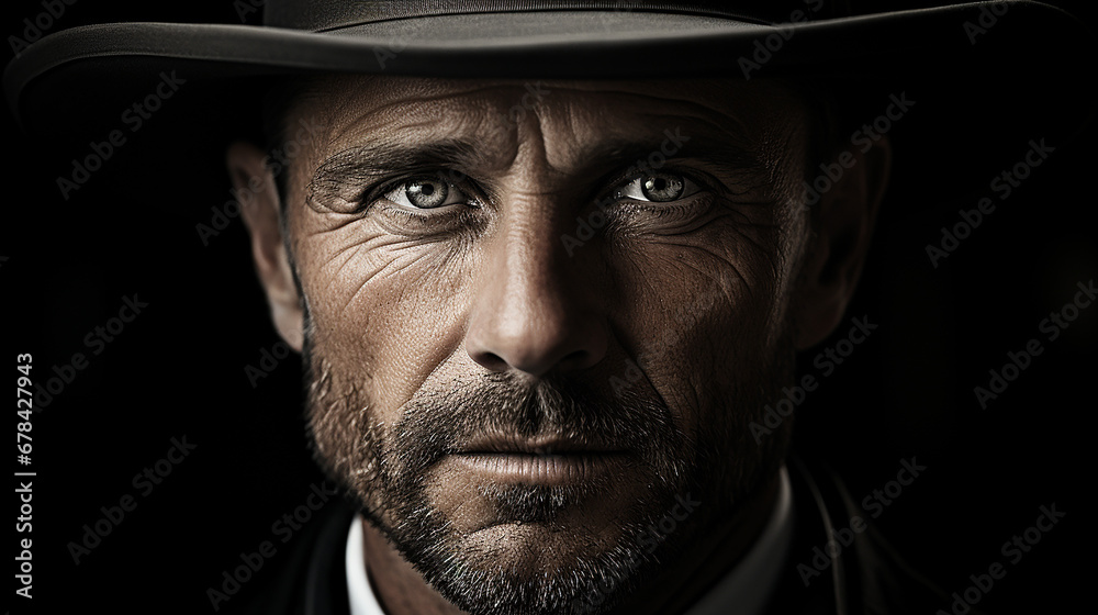 Close-up-Porträt eines alten Gangster-Mannes. Schönheit der Männer, Mode. Close-up-Porträt eines alten Gangster-Mannes. Schönheit der Männer, Mode.