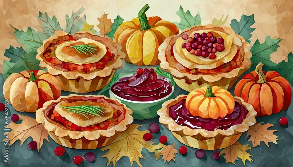 a spread of Thanksgiving pies