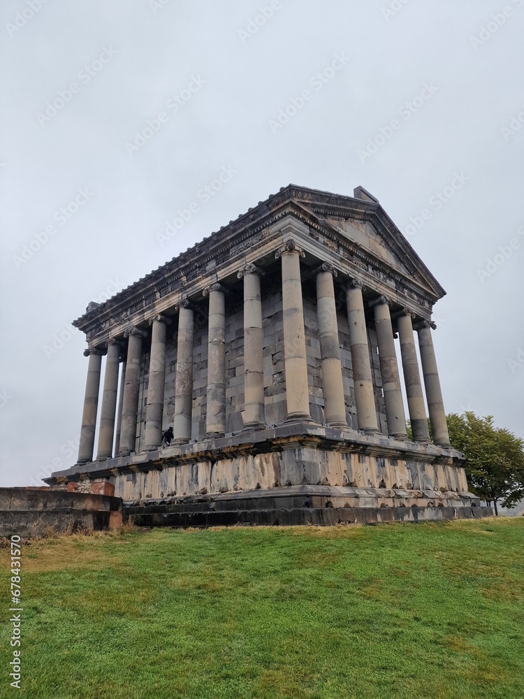 Vertical shot of the Temple of Garni in Armenia