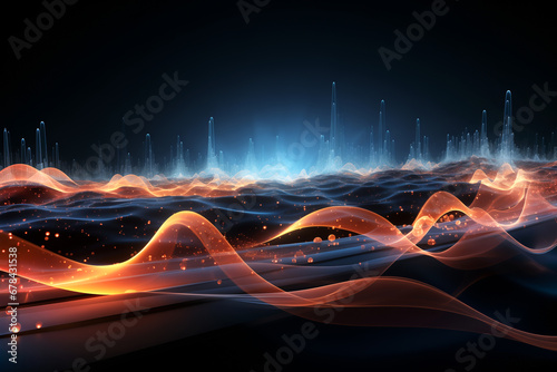 Modern digital abstract 3D background. Network abilities, technological processes, digital storages, science, education