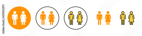 Man and woman icon set for web and mobile app. male and female sign and symbol. Girls and boys