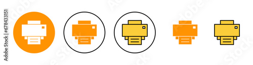 Print icon set for web and mobile app. printer sign and symbol