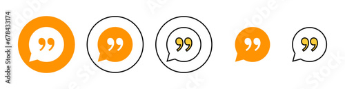 Quote icon set  for web and mobile app. Quotation mark sign and symbol