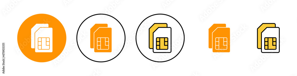 Sim card icon set for web and mobile app. dual sim card sign and symbol Sim card icon set for web and mobile app. dual sim card sign and symbol