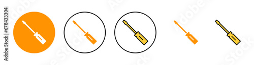 Screwdriver icon set for web and mobile app. tools sign and symbol