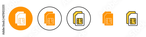 Sim card icon set for web and mobile app. dual sim card sign and symbol
