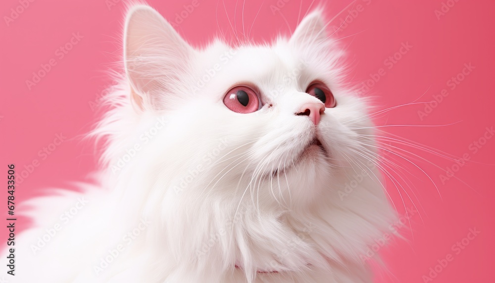 Studio photograph of a cute and charming domestic cat captured on an isolated solid color background Studio photograph of a cute and charming domestic cat captured on an isolated solid color background