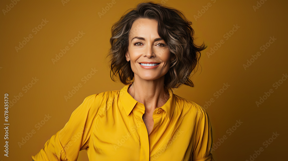A portrait of an attractive middle-aged woman