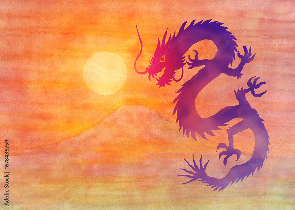 Obraz premium 辰年の年賀イメージ