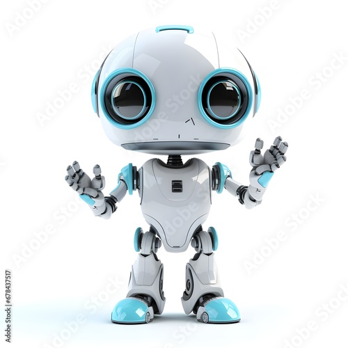 Cartoon robot color isolated on white background