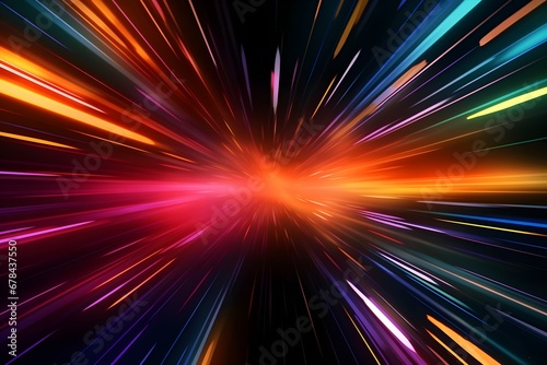 Colorful speed motion light lines