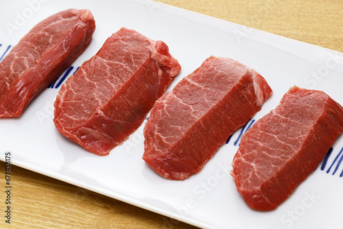 A rare cut of beef called "necktie" in Japan.