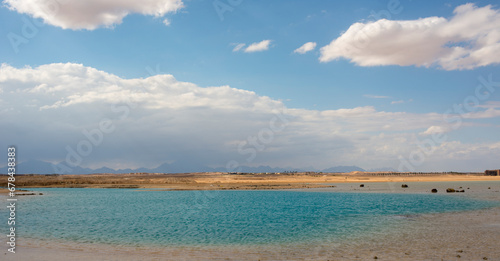landscape of Sahl Hasheesh for background.summer background with panorama of Sahl Hasheesh in Egypt