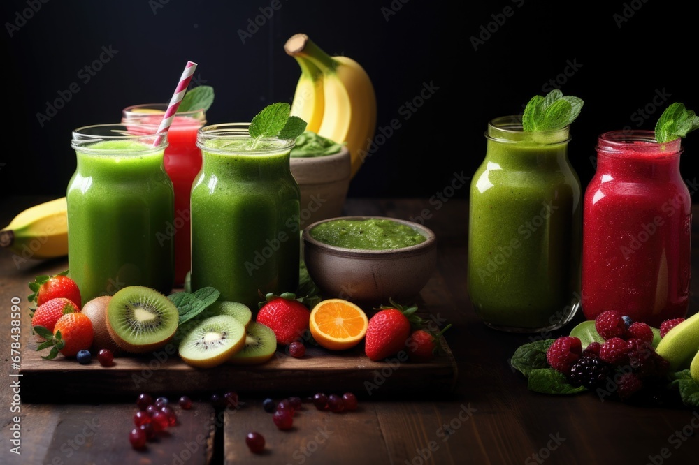 Juice of fruits and vegetables. Juice of fruits and vegetables.