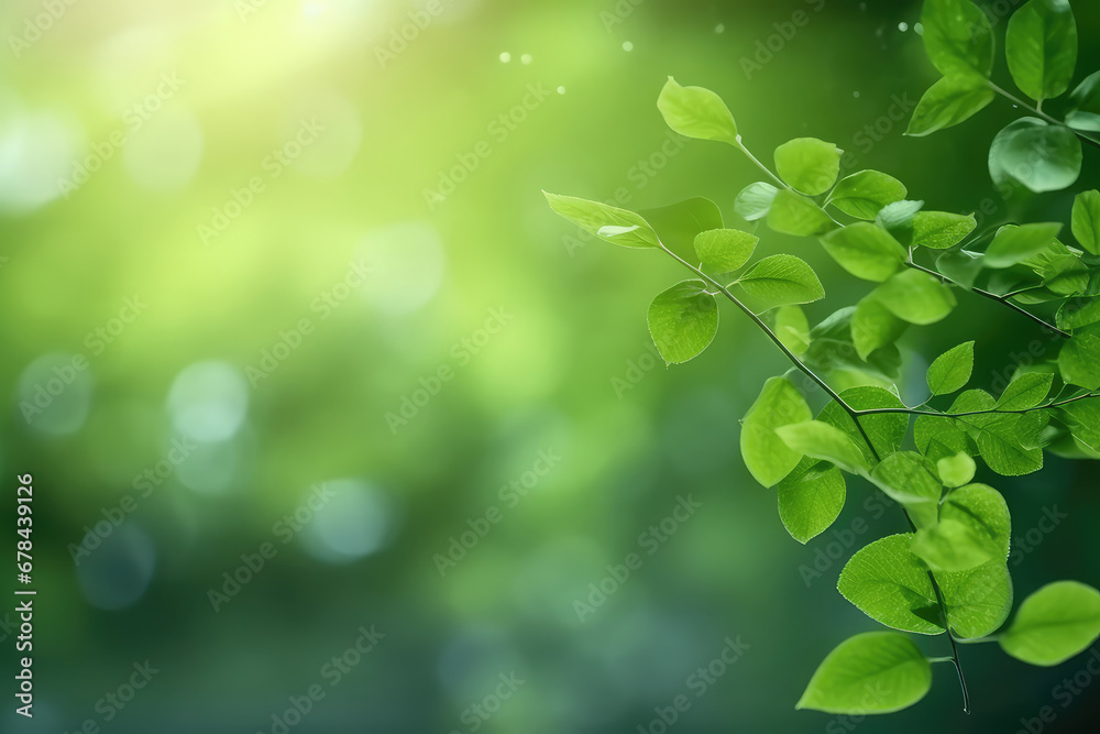 Nature of green leaf in garden at summer. Closeup beautiful Natural green leaves plants using as spring background. Generative AI. Nature of green leaf in garden at summer. Closeup beautiful Natural green leaves plants using as spring background. Generative AI.