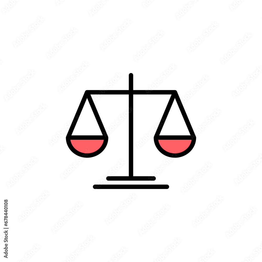 Scales icon set illustration. Law scale icon. Justice sign and symbol Scales icon set illustration. Law scale icon. Justice sign and symbol