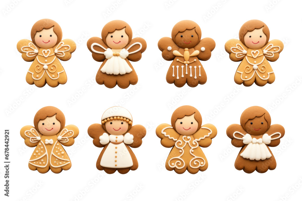 Collection of Gingerbread Angel on transparent background. Collection of Gingerbread Angel on transparent background.