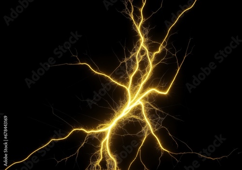 Abstract image of electrical current and voltage yellow from Generative AI