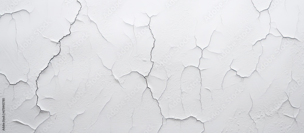Fototapeta premium Scratched white wall with abstract design