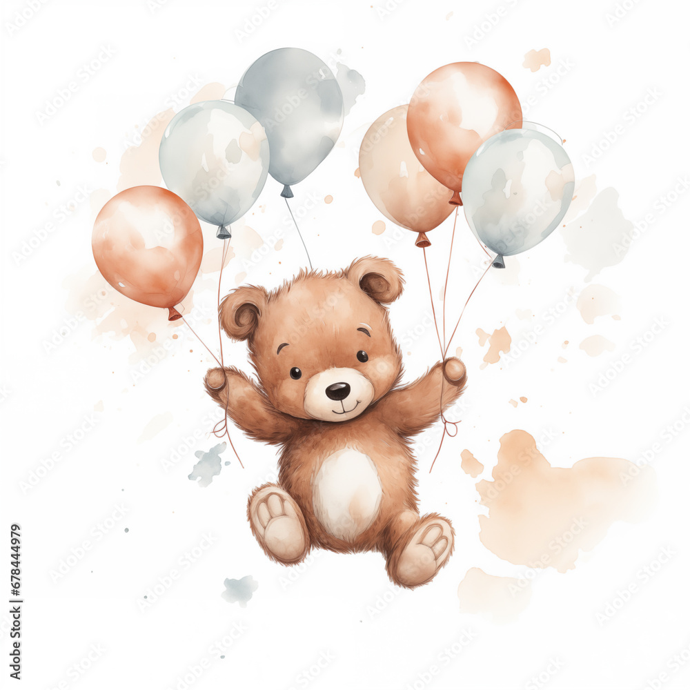 cartoon teddy bear with balloons cartoon teddy bear with balloons