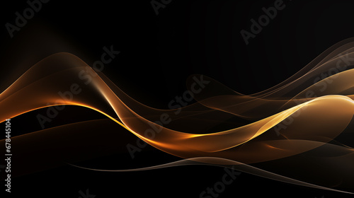 abstract golden line on the black background